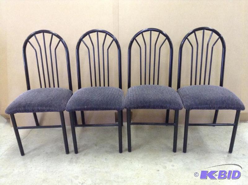 4 Metal Upholstered Kitchen Chairs