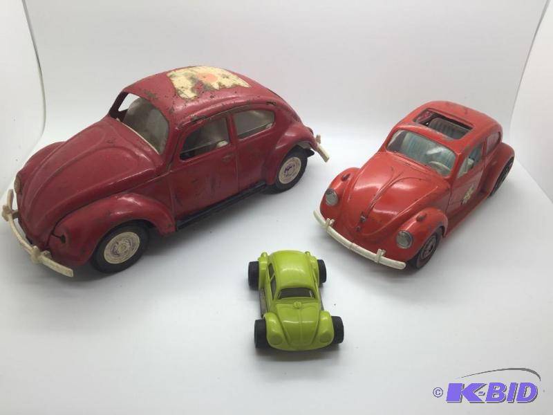 2 Vintage Tonka and 1 Hubley VW Bugs