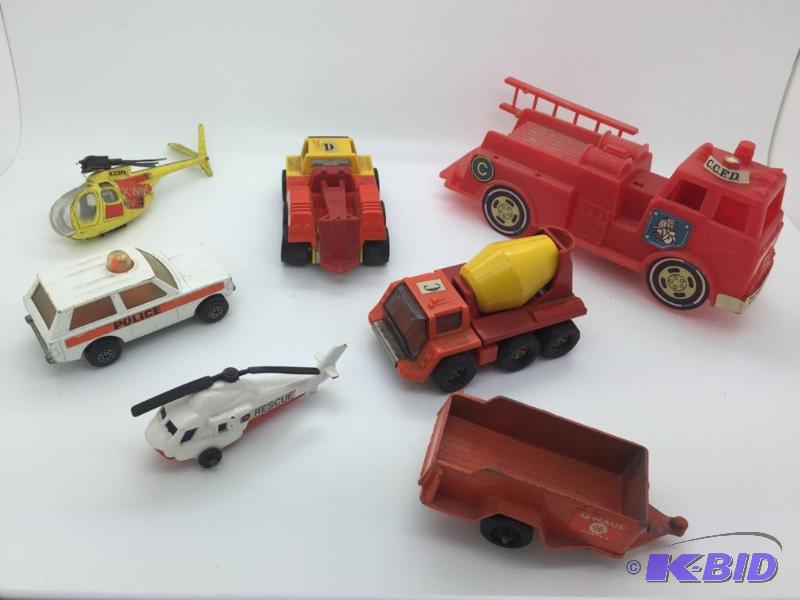 Lot of Tonka, Tootie Toys, Matchbox, and Capn Crunch Fire Truck