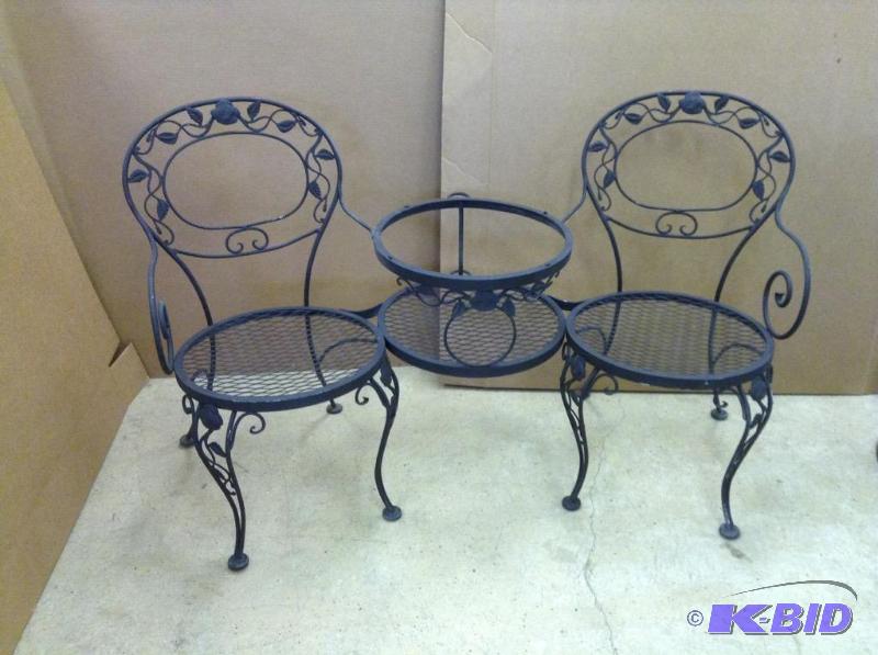 Wrought Iron Chair Table Combination