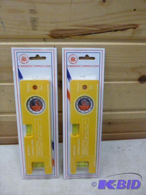 lot 105 image: 2 PTC 8" Magnetic Torpedo Levels Composi...
