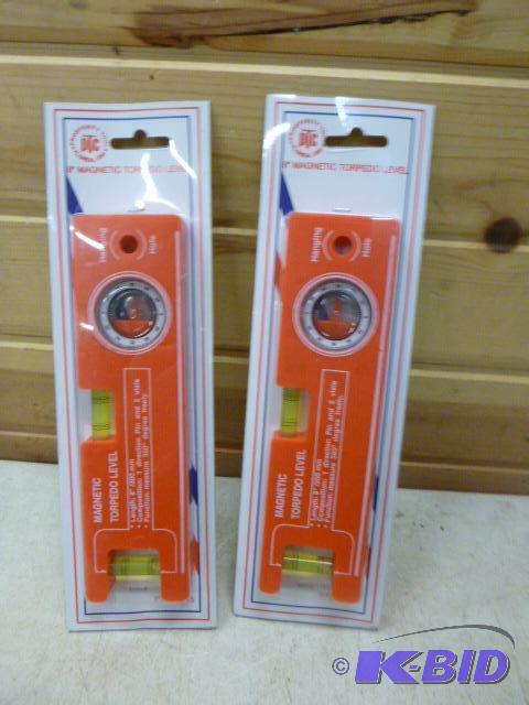 lot 106 image: 2 PTC 8" Magnetic Torpedo Levels Composi...