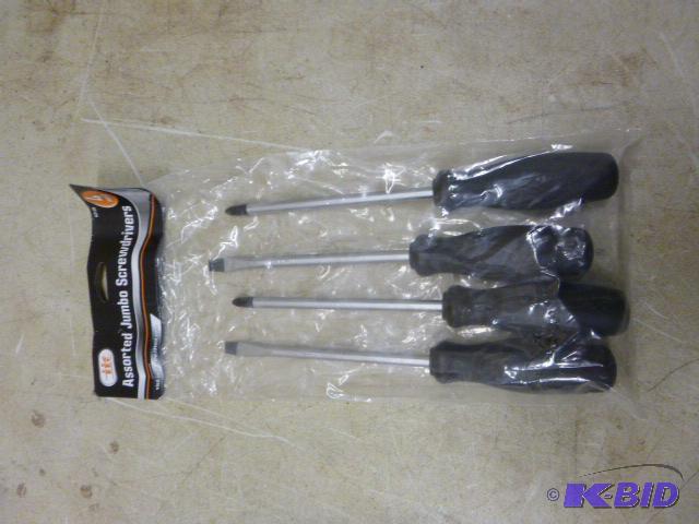 lot 111 image: 4 Piece itt Assorted Jumbo Screwdrivers...