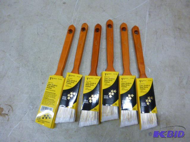 lot 124 image: 6 Five Star 1 12" Paint Brushes...