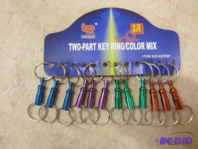 lot 126 image: Pack of 12 Two-Part Key Rings...