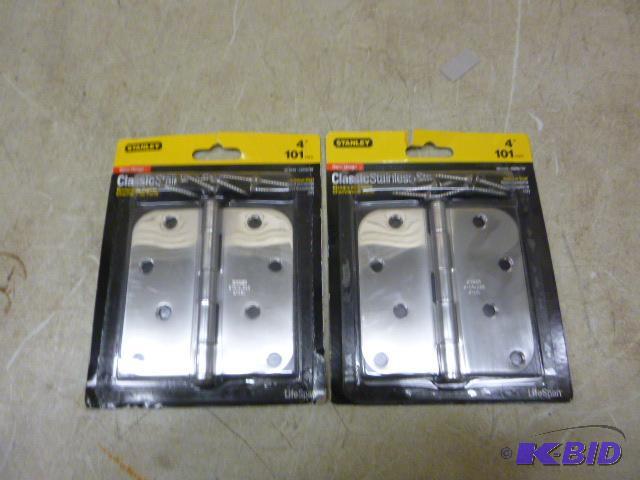 lot 131 image: 2 Stanley 4" Stainless Steel Hinges...
