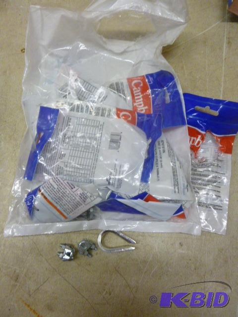 lot 147 image: 10 Packs of 332" Wire Rope Clips and Th...