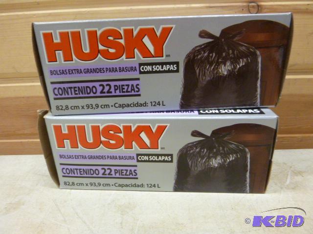 lot 154 image: 2 Boxes of Husky Flap Tie Trash Bags 33 gallo...