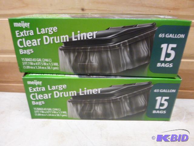 lot 157 image: 2 Boxes of Meijer Extra Large Clear Drum Line...