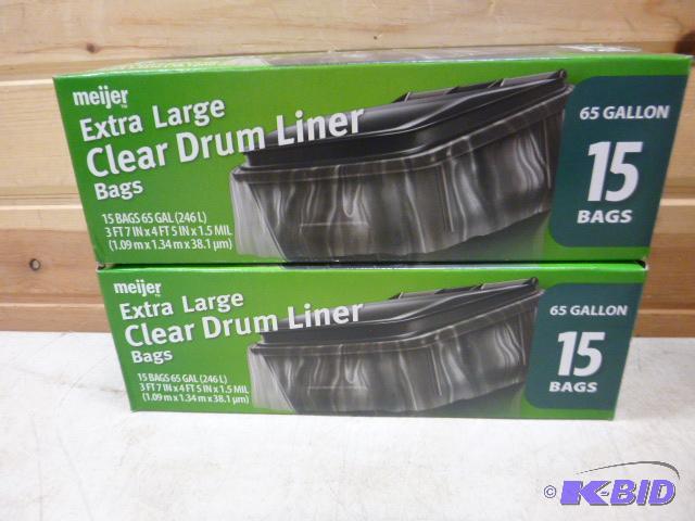 lot 158 image: 2 Boxes of Meijer Extra Large Clear Drum Line...