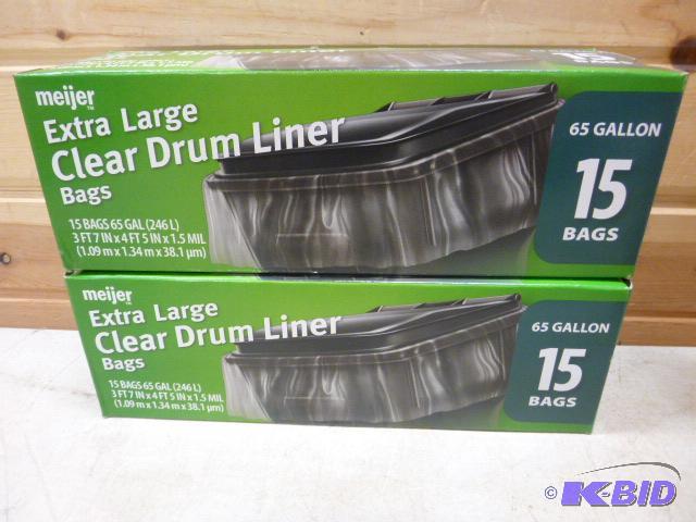lot 159 image: 2 Boxes of Meijer Extra Large Clear Drum Line...
