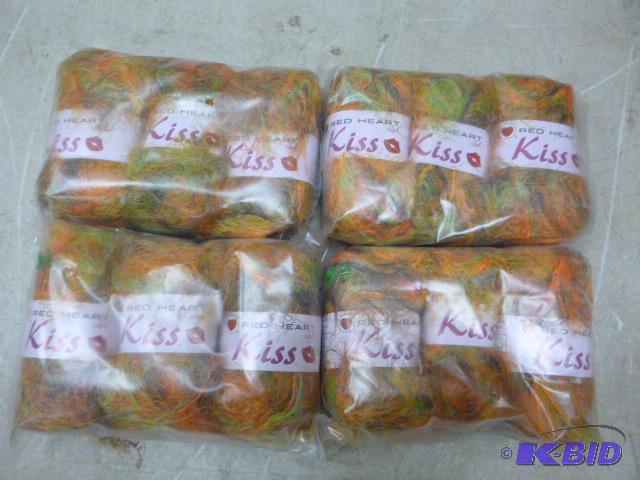 lot 190 image: 4 Packs of 3 Skeins Red Heart Kiss Yarn...