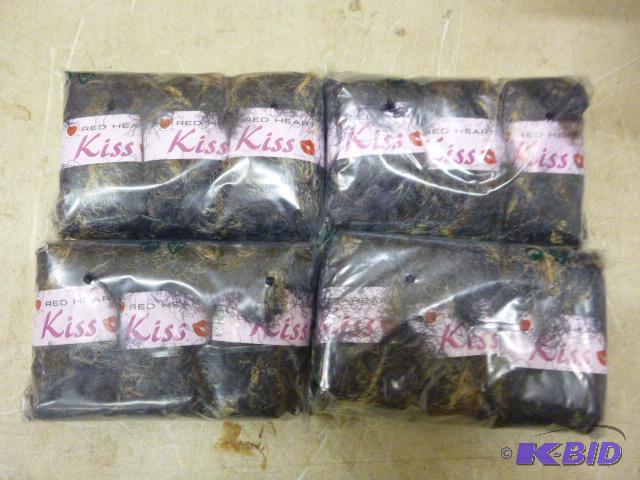 lot 193 image: 4 Packs of 3 Skeins Red Heart Kiss Yarn...