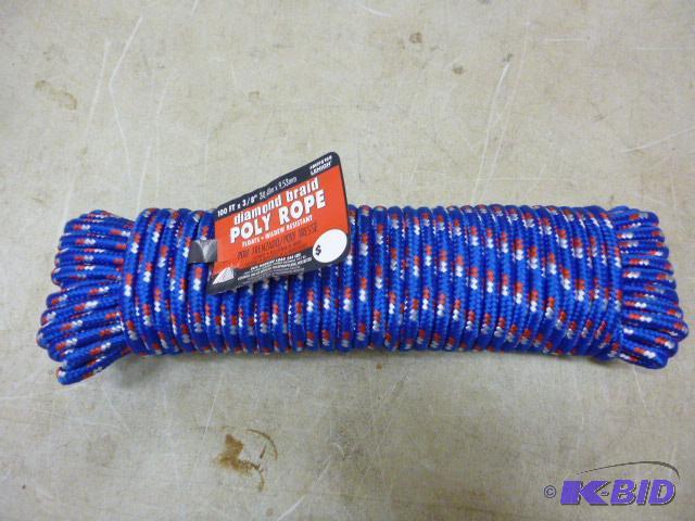 lot 206 image: Diamond Braid Poly Rope 38" X 100 - fl...