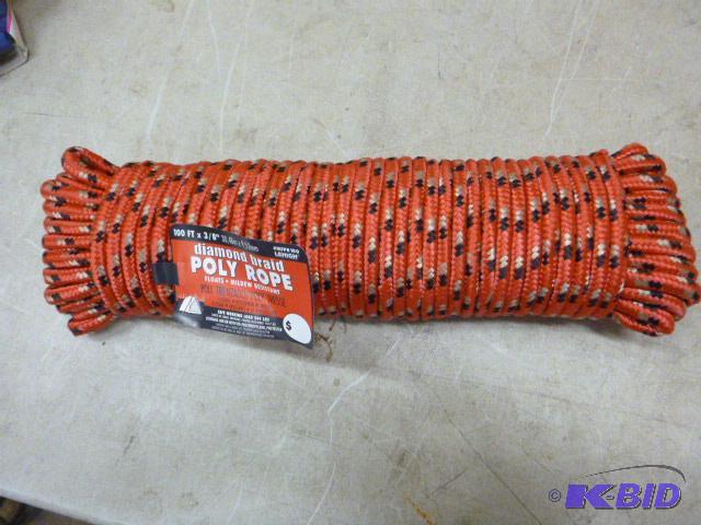 lot 207 image: Diamond Braid Poly Rope 38" X 100 - fl...