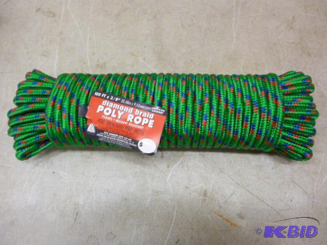 lot 208 image: Diamond Braid Poly Rope 38" X 100 - fl...