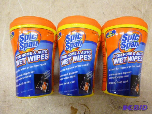 lot 244 image: 3 Containers of Spic and Span Wet Wipes For h...