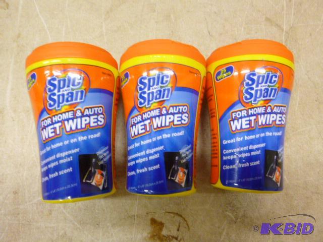 lot 245 image: 3 Containers of Spic and Span Wet Wipes For h...