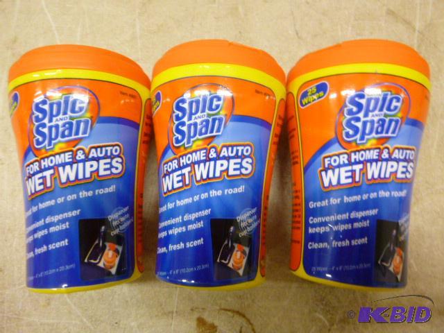 lot 247 image: 3 Containers of Spic and Span Wet Wipes For h...