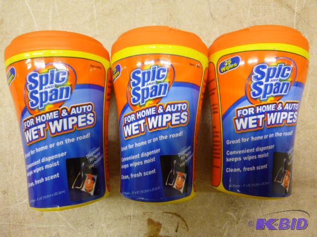 lot 248 image: 3 Containers of Spic and Span Wet Wipes For h...