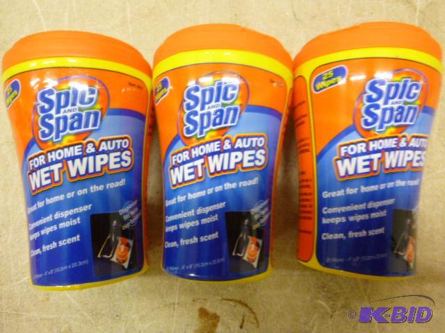 lot 249 image: 3 Containers of Spic and Span Wet Wipes For h...