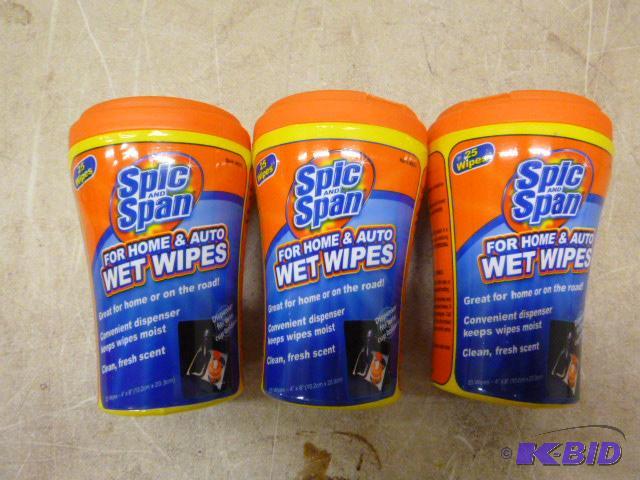lot 250 image: 3 Containers of Spic and Span Wet Wipes For h...