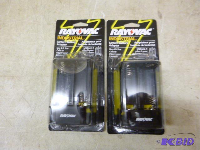 lot 255 image: 2 RayOVac Industrial Lantern Battery Adapters...
