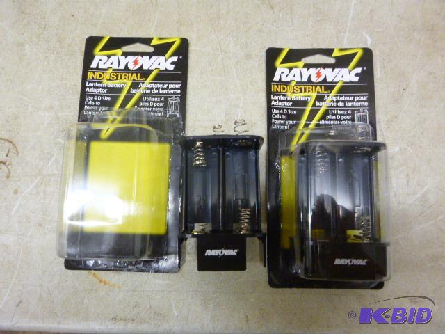 lot 256 image: 2 RayOVac Industrial Lantern Battery Adapters...