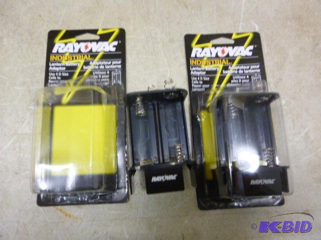 lot 258 image: 2 RayOVac Industrial Lantern Battery Adapters...