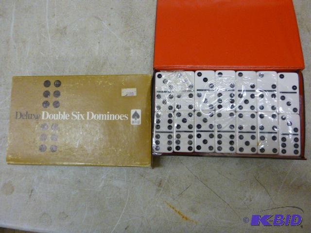 lot 273 image: Hoyle Deluxe Doubl Six Dominoes with Case...