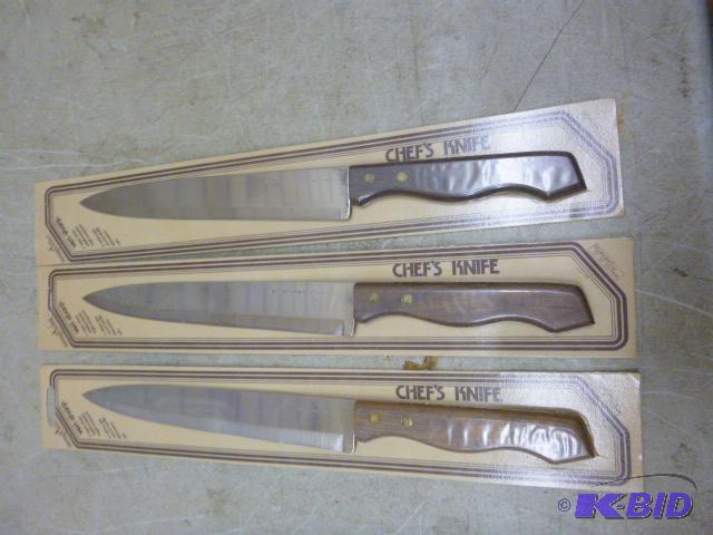 lot 274 image: 3 Imperial Knife Chefs Knives Veri-sharp sta...