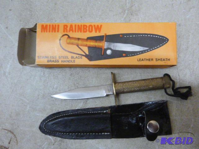 lot 281 image: Mini Rainbow Knife Stainless steel blade, bra...