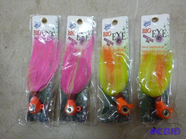 lot 345 image: 4 Wahoo Big Eye Bucktail Jigs...