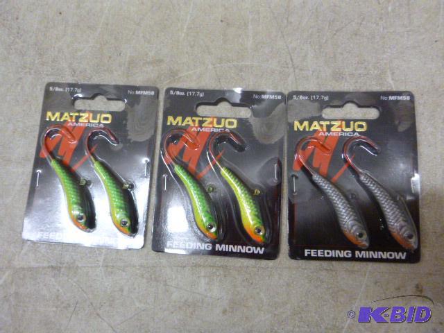 lot 355 image: 3 Packs of 2 Matzuo Feeding Minnows 58 oz....