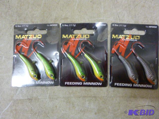 lot 356 image: 3 Packs of 2 Matzuo Feeding Minnows 58 oz....