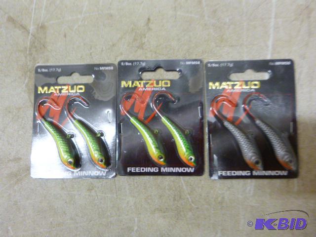 lot 358 image: 3 Packs of 2 Matzuo Feeding Minnows 58 oz....