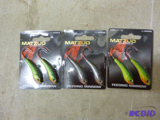 lot 359 image: 3 Packs of 2 Matzuo Feeding Minnows 58 oz....