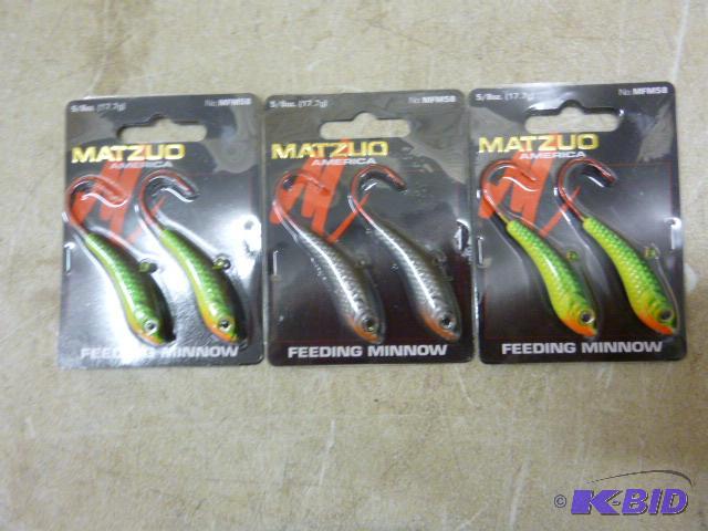 lot 360 image: 3 Packs of 2 Matzuo Feeding Minnows 58 oz....