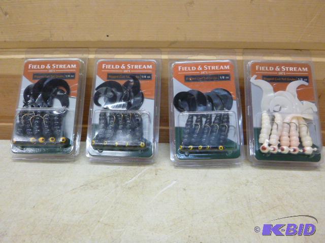 lot 381 image: 4 Packs of Field & Stream Rigged Curl Tai...