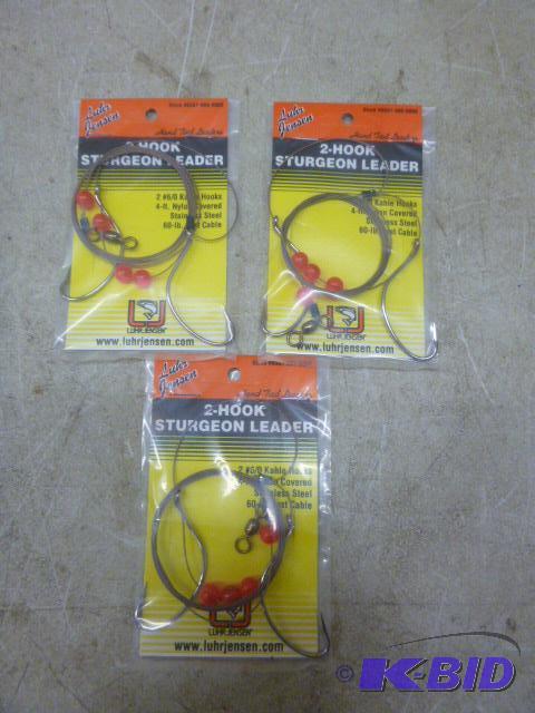 lot 386 image: 3 Luhr Jensen 2 Hook Sturgeon Leaders #6 Kahl...