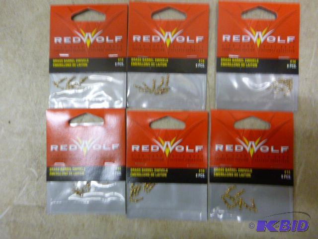 lot 397 image: 6 Packs of 8 Red Wolf #14 Brass Barrel Swivel...