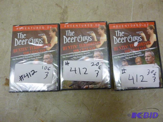 lot 412 image: 3 Adventures of The Deer Guys DVDs Hunting te...