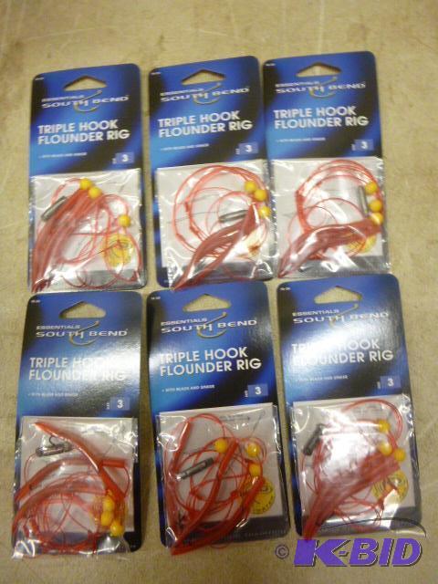 lot 418 image: 6 Packs of South Bend Triple Hook Flounder Ri...