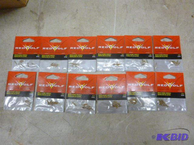 lot 420 image: 12 Packs of Red Wolf Brass Barrel Swivels #12...