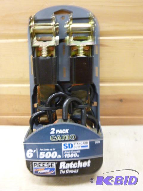 lot 62 image: 2 Pack Reese Camo Ratchet Tie Downs 6 - 1,50...