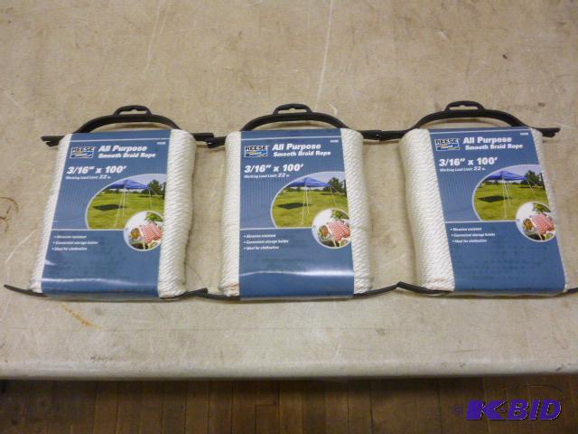 lot 67 image: 3 Spools of Reese All Purpose Smooth Braid Ro...