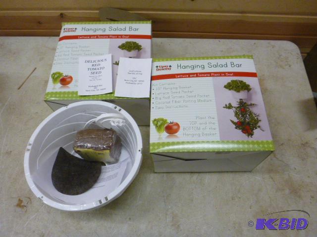 lot 98 image: 2 Upsy Downsy Hanging Salad Bar Planters...