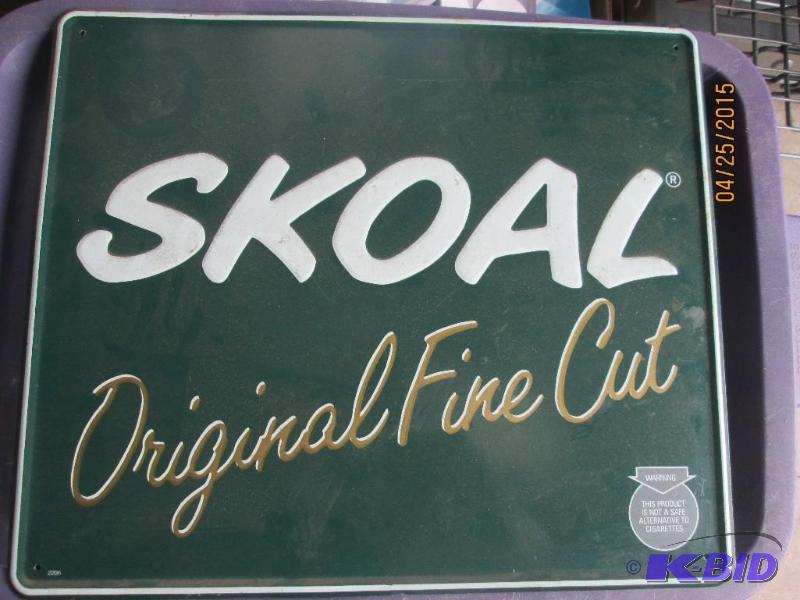 lot 3 image: Metal Skoal signage. 14&quotH x 17" W...