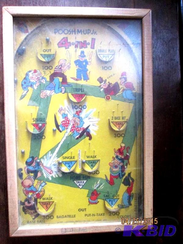 lot 54 image: Vintage Push em Up table top pinball game in...