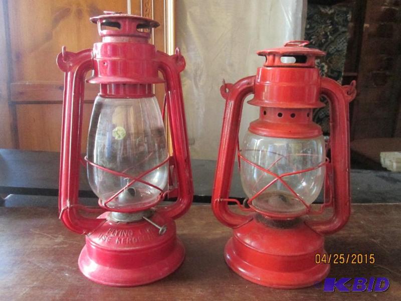 lot 56 image: Pair of Flying Crane barn lanterns in perfect...